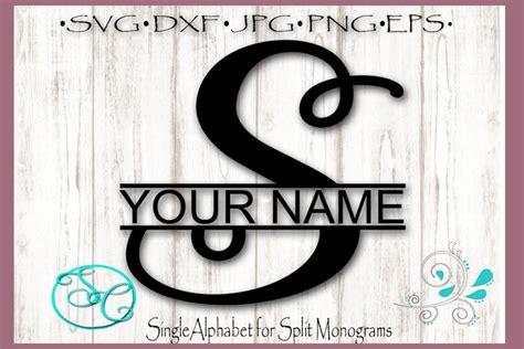 Split Monogram Letter S Single Letter File 290667