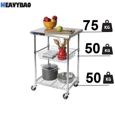 Heavybao Restaurant Food Service Vegetable Carts Kitchen Trolley Cart