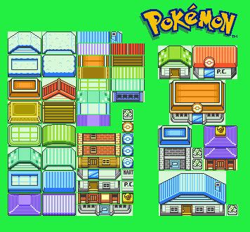 8-Bit Pokemon GBC Style Buildings Sprite Sheet by TrainerDX on DeviantArt