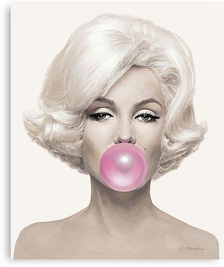 Marilyn Monroe Blowing Pink Bubble Gum Canvas Print Pop Art