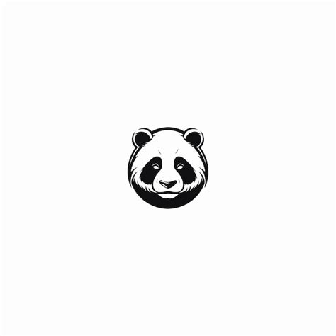 Portrait de panda Mascotte de la tête de panda Illustration du logo du