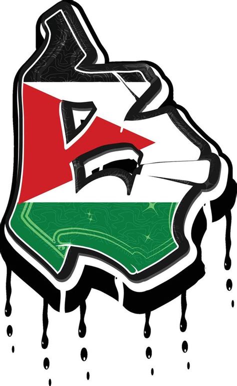 Palestine Flag Graffiti Dripping Vector Template 39204052 Vector Art at ...