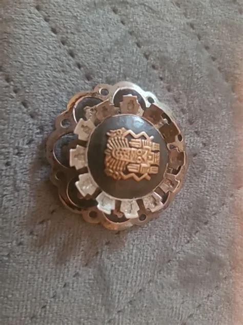 Broche Ou Pendentifs Ancien En Argent Massif Et Or K Num Rot E Eur