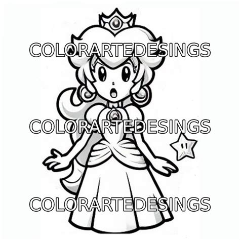 Super Mario Princess Peach For Coloring Super Mario Princess Peach