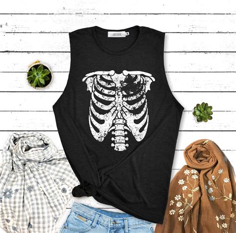 Skeleton Shirt Halloween Shirt Halloween Party Shirt Muscle - Etsy