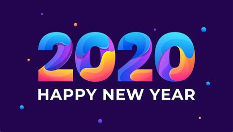 Premium Vector Happy New Year 2020 Colorful Greeting Card