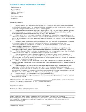 Dental Consent 2024Paperless Dental S Doc Template PdfFiller