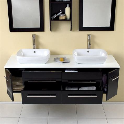 Fresca Bellezza Espresso Modern Double Vessel Sink Bathroom Vanity Fre