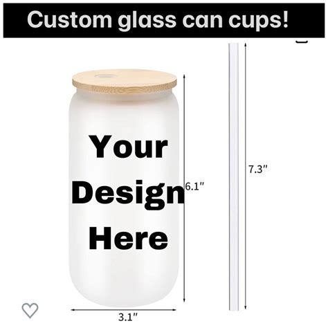 Custom Glass Can Cups Etsy