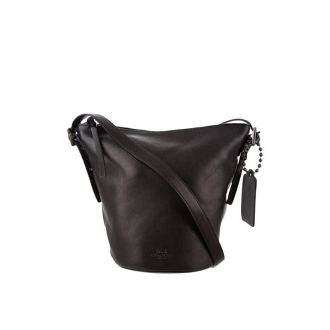 Coach Bleeker Leather Duffle Bucket Bag In Black Gem