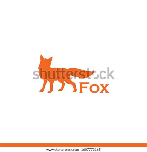 Orange Fox Illustration Logo Stock Vector Royalty Free 1607773165