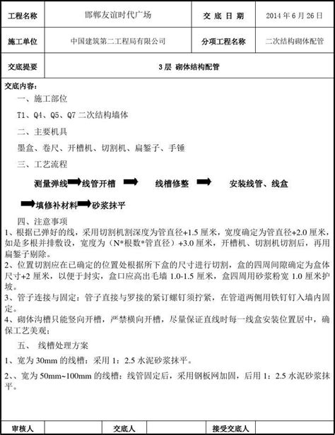 二次砌体开槽技术交底word文档在线阅读与下载文档网