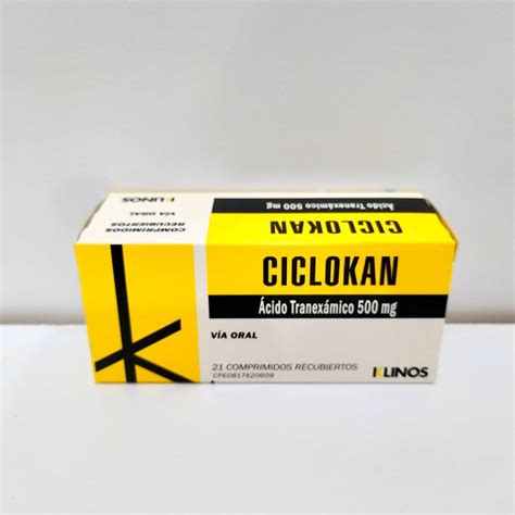 MEDICINA CICLOKAN ACIDO TRANEXAMICO 500 MG X 21 COMP KLINOS