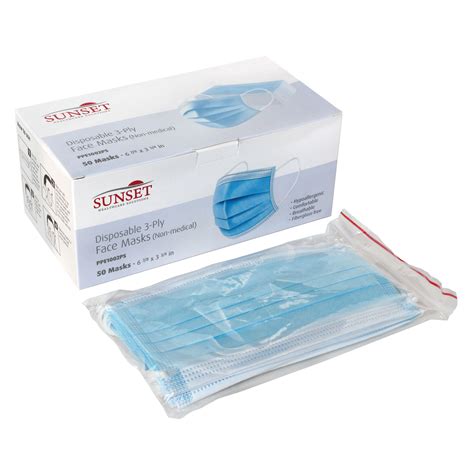 PPE1002PS Disposable 3-Ply Face Masks – Sunset Healthcare Solutions