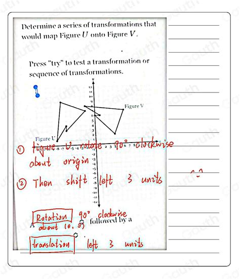 Solved Determine A Series Of Transformations That Would Map Figure U