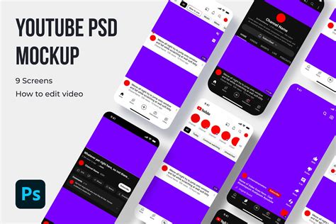 Youtube Mockup Template Psd Download Creative Market