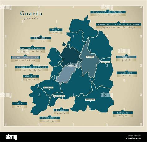 Map of guarda portugal hi-res stock photography and images - Alamy