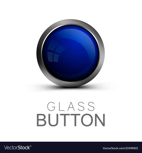 Glass Button On White Background Royalty Free Vector Image