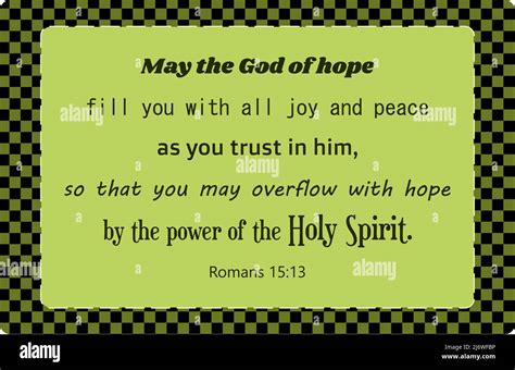 Vector Bible Text May The God Of Hope Fill You With All Joy And Peace