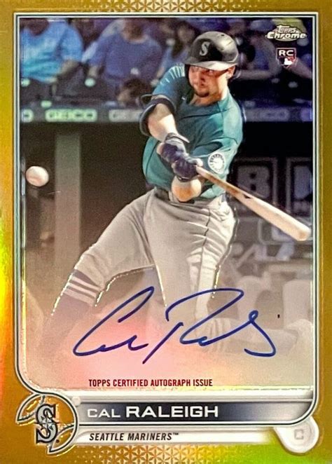 Cal Raleigh Topps Chrome Ra Cr Rookie Auto Gold Refractor