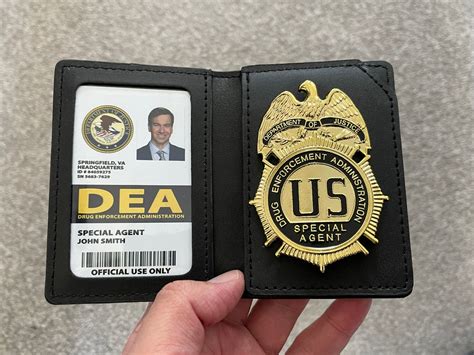 DEA ID Card PVC Plastic With Genuine Leather Wallet Badge Etsy India