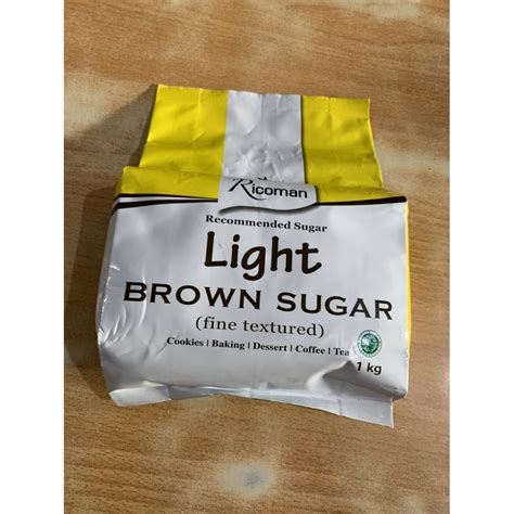 Jual Light Brown Sugar 1 Kg Ricoman Gula Merah Tebu 1kg Shopee