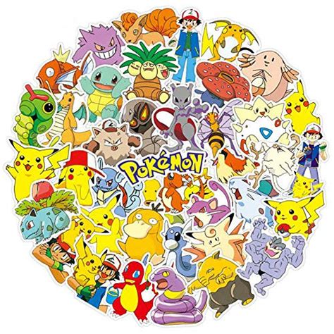 Pokemon Stickers For Hydro Flask 50 Pcs Vinyl Waterproof Stickers For