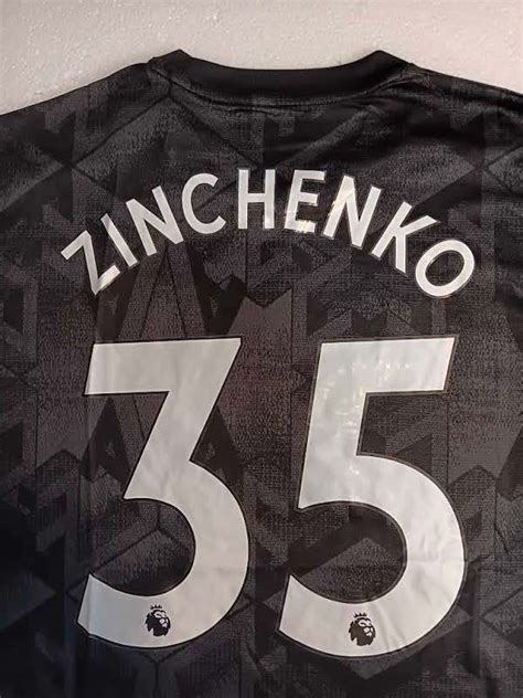 Oleksandr Zinchenko Arsenal FC EPL Match Slim Black Away Soccer Jersey ...