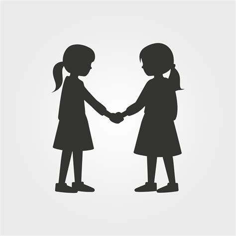 Two friends holding hands icon - Simple Vector Illustration 34956015 ...