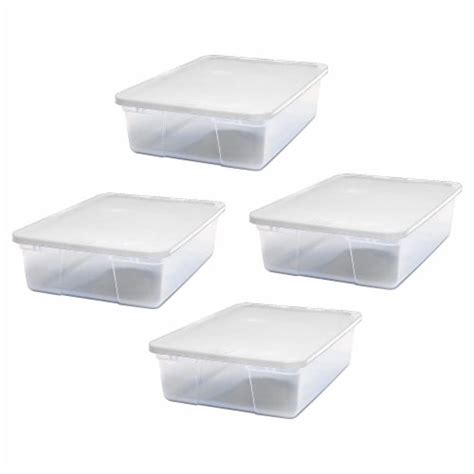 Homz 28 Qt Snaplock Clear Plastic Storage Container Bin with Secure Lid ...