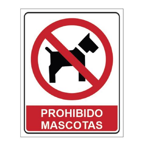 Señaletica Prohibido mascotas V S Digital Avisos en Acrílico