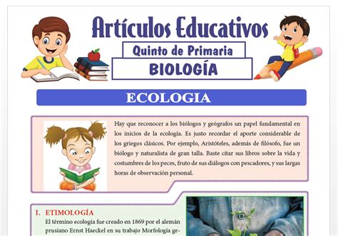 La Ecolog A Para Quinto De Primaria Articulos Educativos