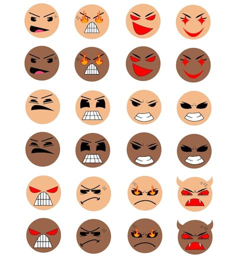 Emoji De Dibujos Animados Vectoriales Expresiones Variadas Hombre Y