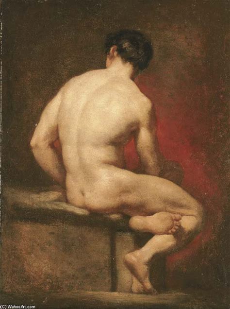 Museum Art Reproductions Male Nude From Behind Seated By William Etty