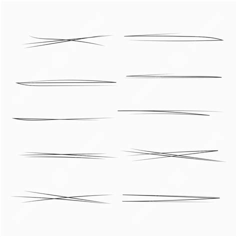 Scribble Lines Collection With Wavy Underlines Vector Isolated Vector