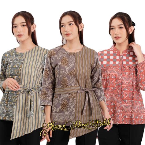 Jual Baju Batik Wanita Modern Monalisa Genes M L Xl Xxl Asli Pekalongan