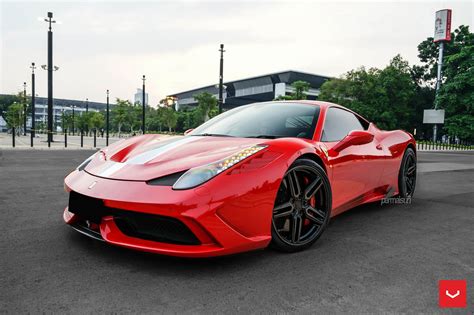 Exotic Red Red Ferrari 458 Outfitted With Vossen Wheels — CARiD.com Gallery