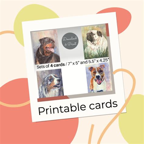 Instant Download To Your Computer Dog Greeting Cards To Print At Home