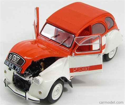 SOLIDO 118360 Scale 1 18 CITROEN 2CV SPOT 1976 WHITE ORANGE