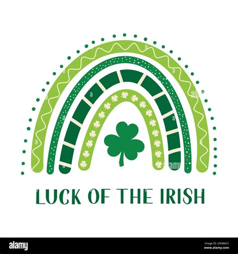 St. Patricks day rainbow. Cute Saint Patricks day clipart. Vector template for poster, banner ...