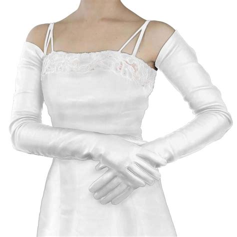 Long White Leather Gloves, Formal, Bridal, Full Arm length to shoulder ...