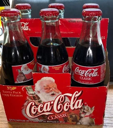 Coca Cola Vintage Christmas Santa Pack Pack Oz Bottles Ebay