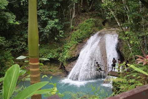 Explore Scenic Tropical Waterfalls At Blue Hole"