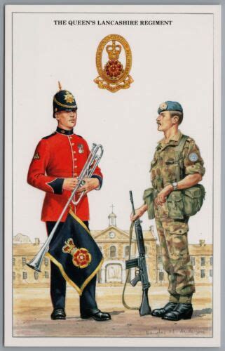 British Army Series The Queen S Lancashire Regiment Military Postcard