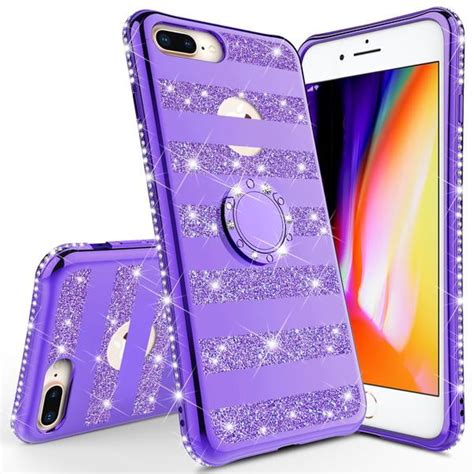 Iphone 7 Plus Case Iphone 8 Plus Case Glitter Cute Phone Case Girls With Kickstand Bling