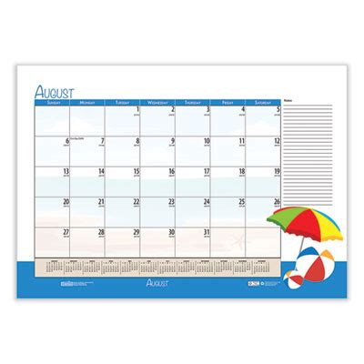 Recycled Academic Year Desk Pad Calendar Illustrated Seasons Artwork