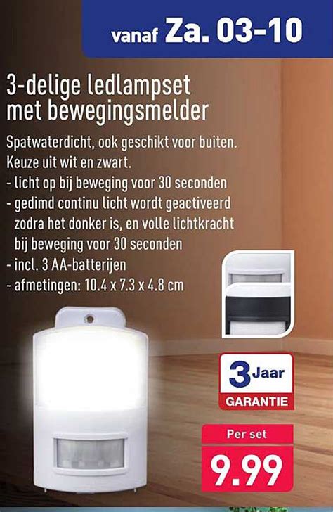 3 Delige Ledlampset Met Bewegingsmelder Aanbieding Bij ALDI 1Folders Nl