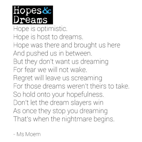 Hopes And Dreams Poem Ms Moem Poems Life Etc