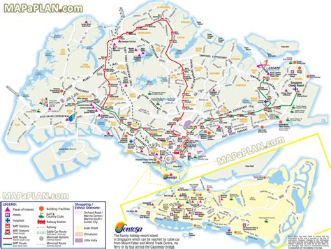 Singapore Top Tourist Attractions Map Mrt Map With Tourist Attractions