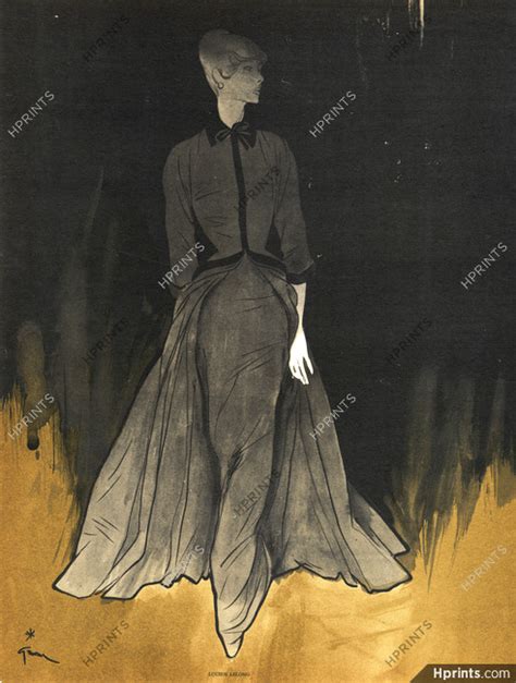 Lucien Lelong Evening Gown Ren Gruau Clipping